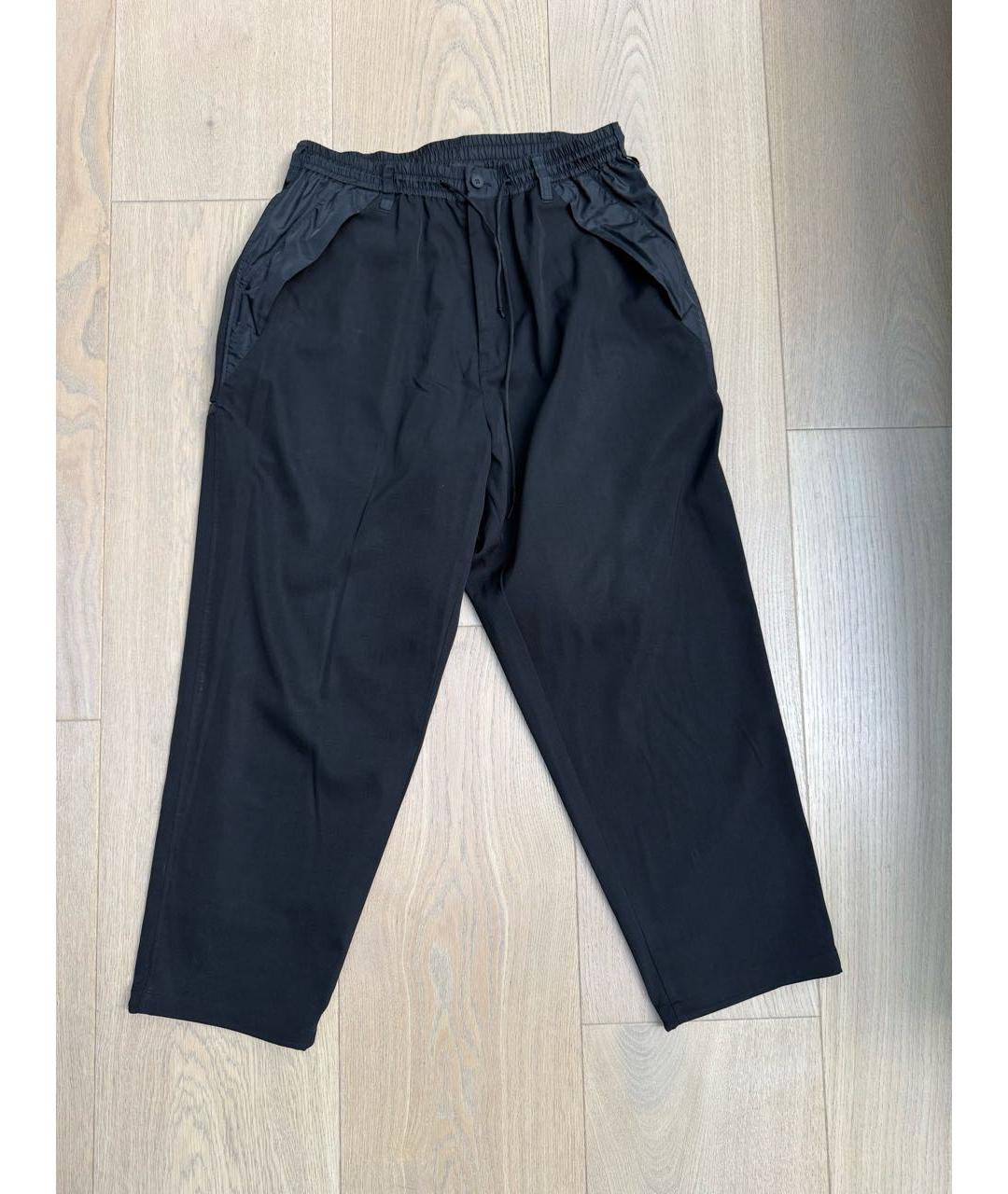YOHJI YAMAMOTO Черные шерстяные повседневные брюки, фото 6