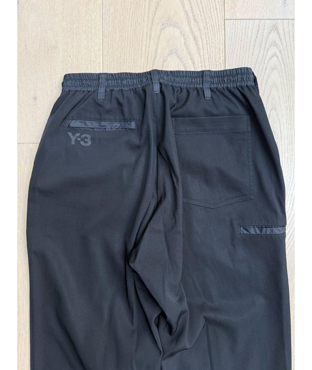 YOHJI YAMAMOTO Черные шерстяные повседневные брюки, фото 5
