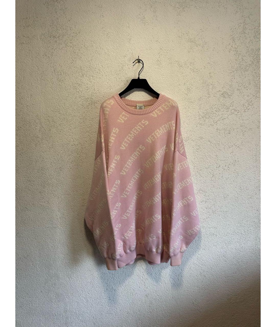 VETEMENTS Розовый хлопковый джемпер / свитер, фото 2