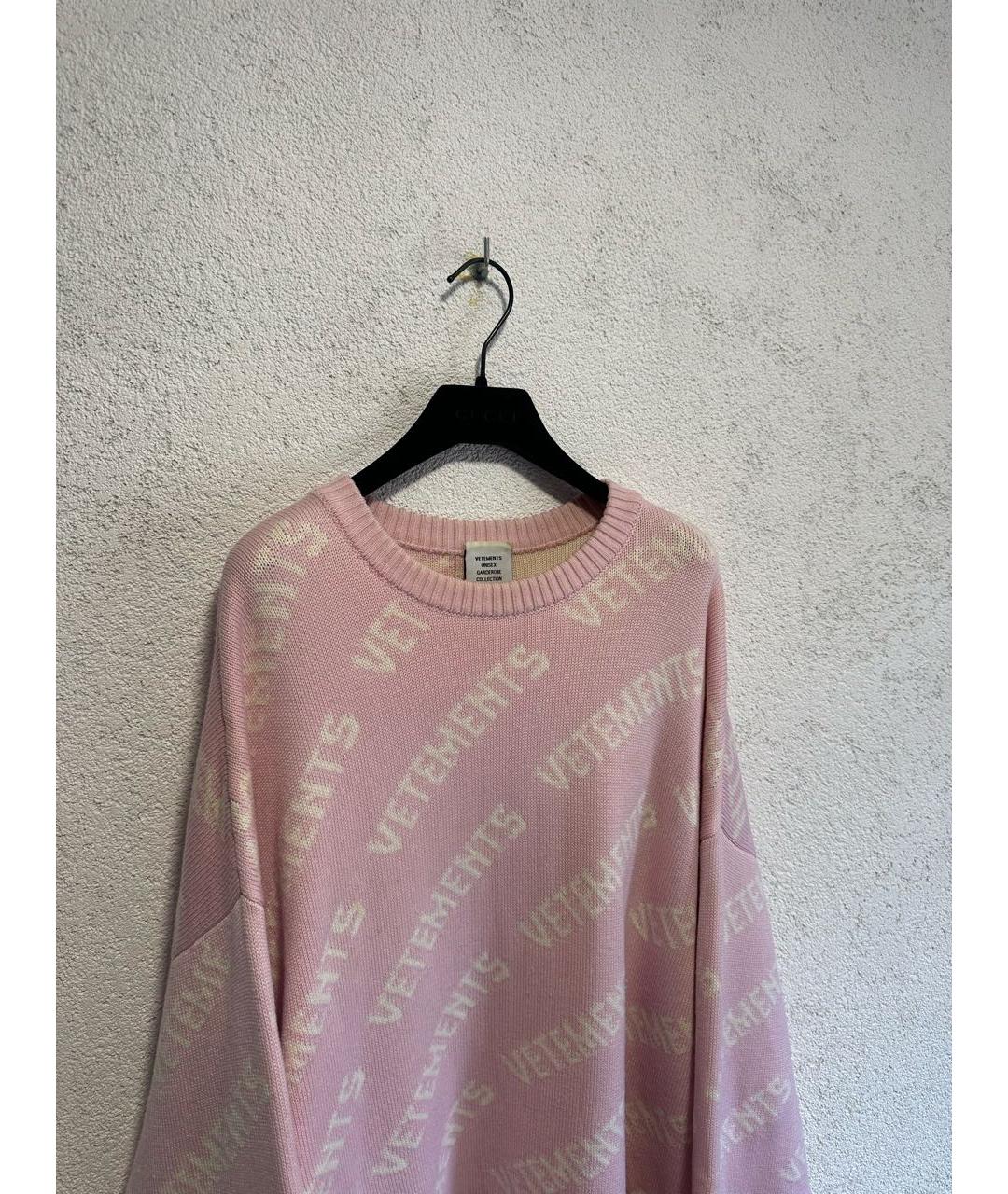 VETEMENTS Розовый хлопковый джемпер / свитер, фото 4