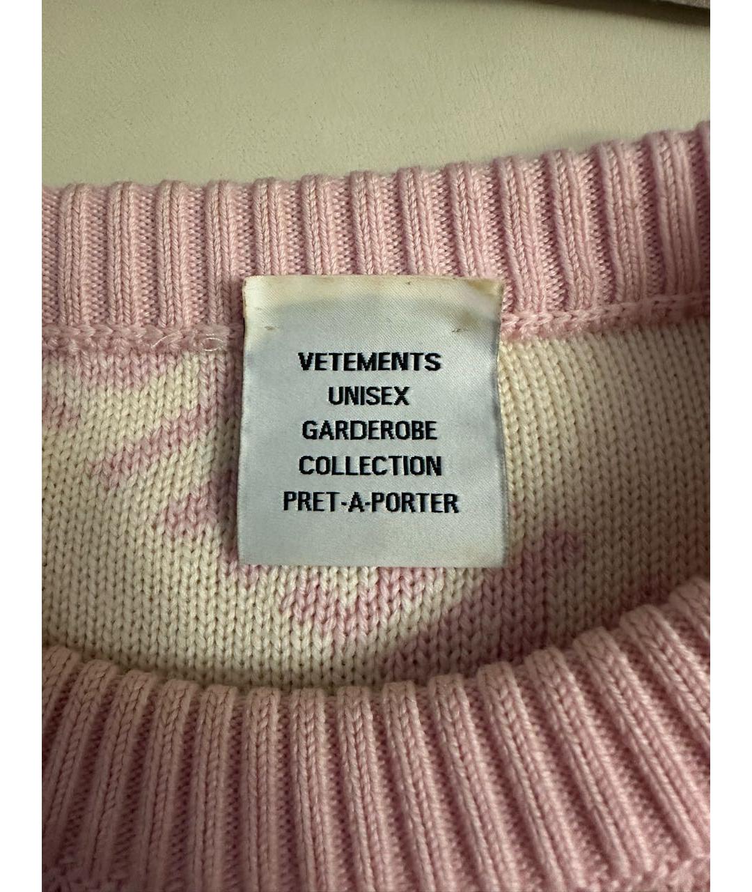 VETEMENTS Розовый хлопковый джемпер / свитер, фото 5