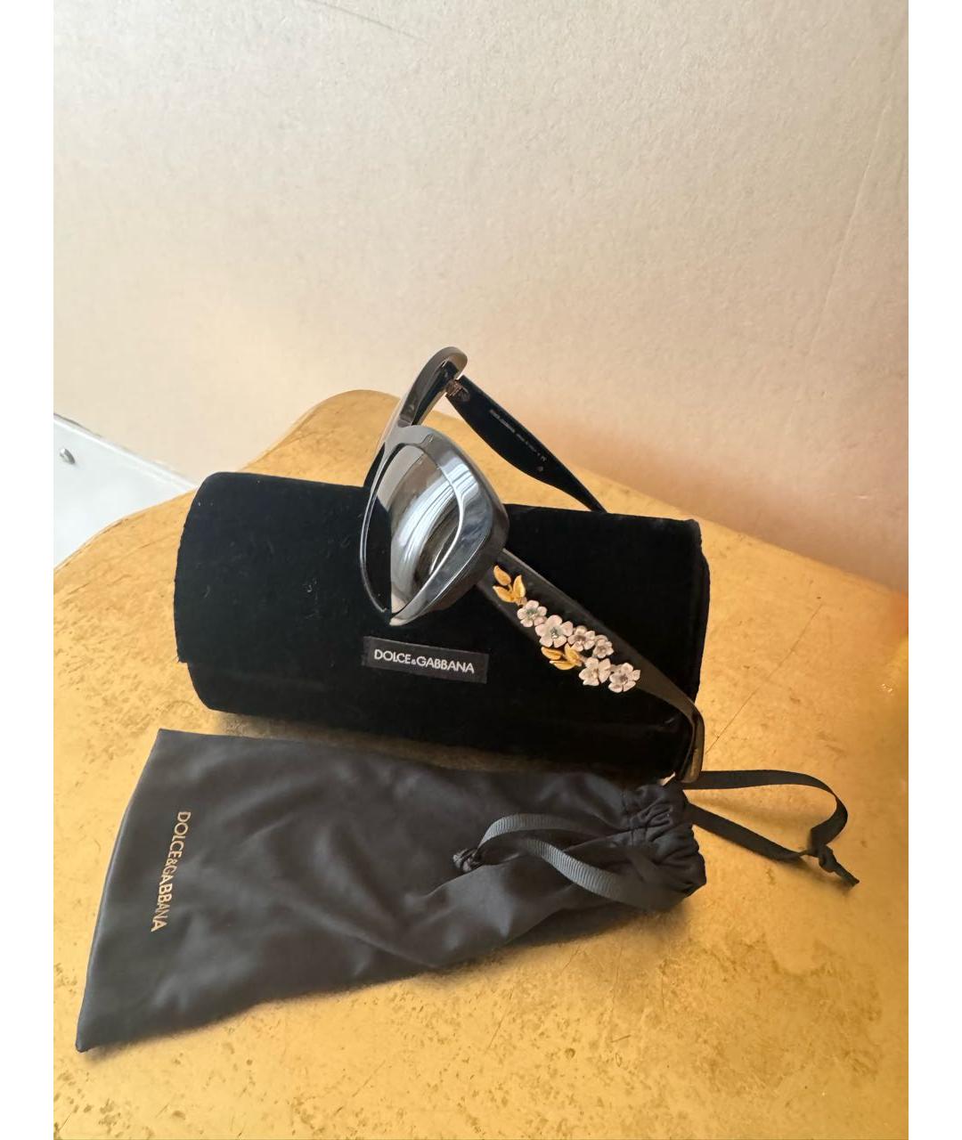 DOLCE&GABBANA Черные пластиковые солнцезащитные очки, фото 2
