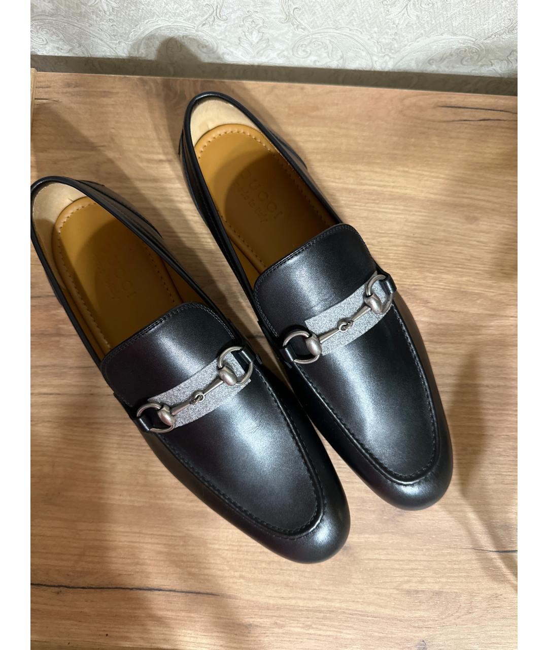 GUCCI Черные кожаные лоферы, фото 3