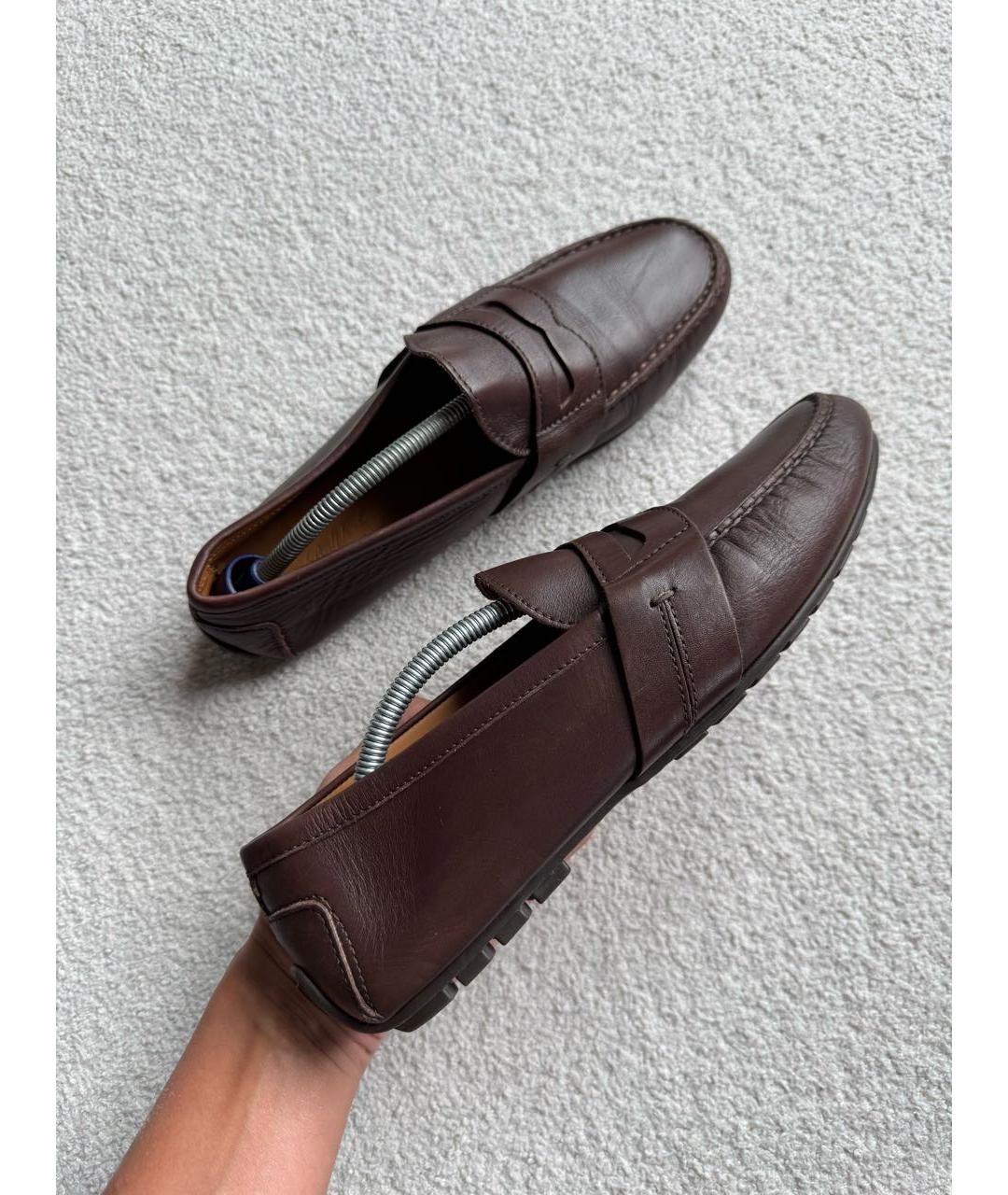RALPH LAUREN PURPLE LABEL Коричневые кожаные мокасины, фото 9