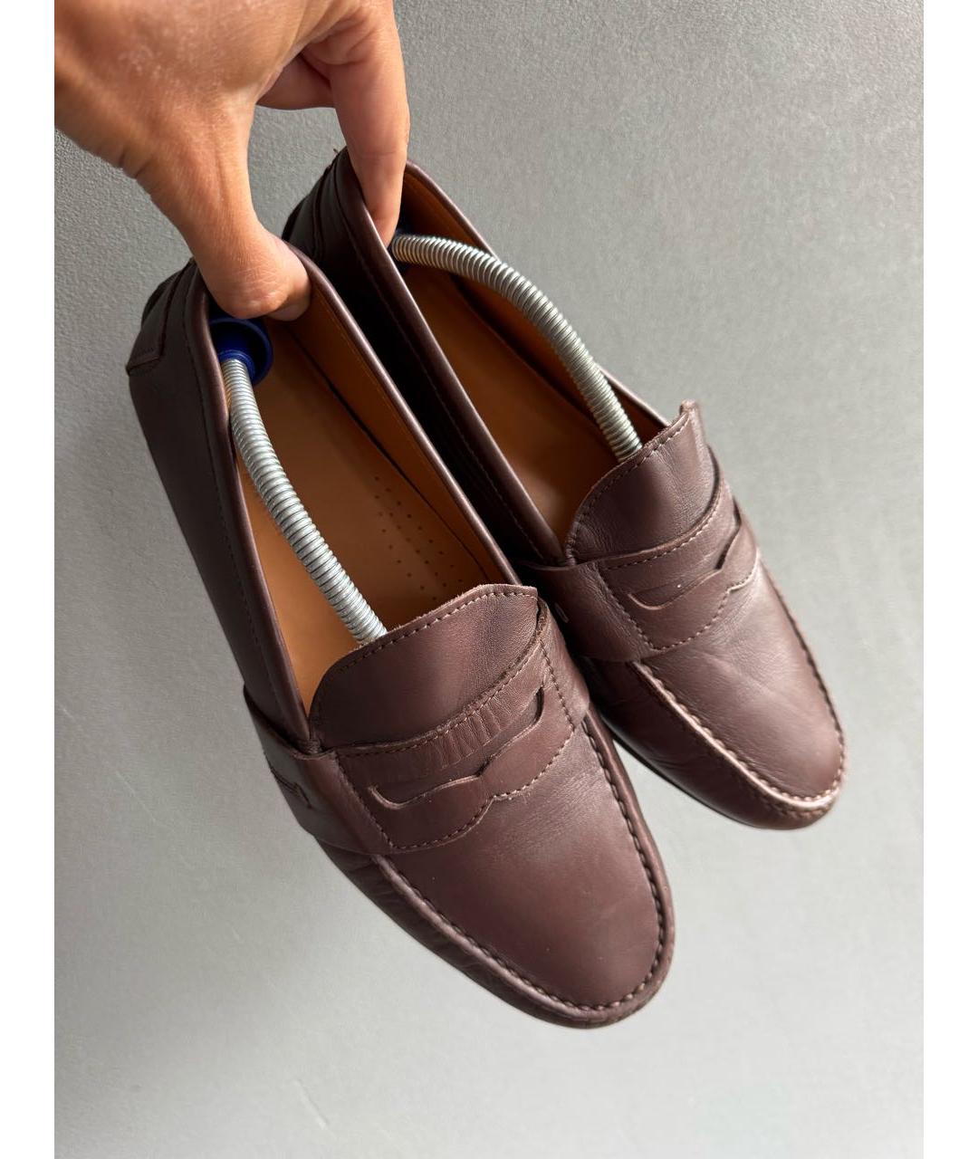 RALPH LAUREN PURPLE LABEL Коричневые кожаные мокасины, фото 3