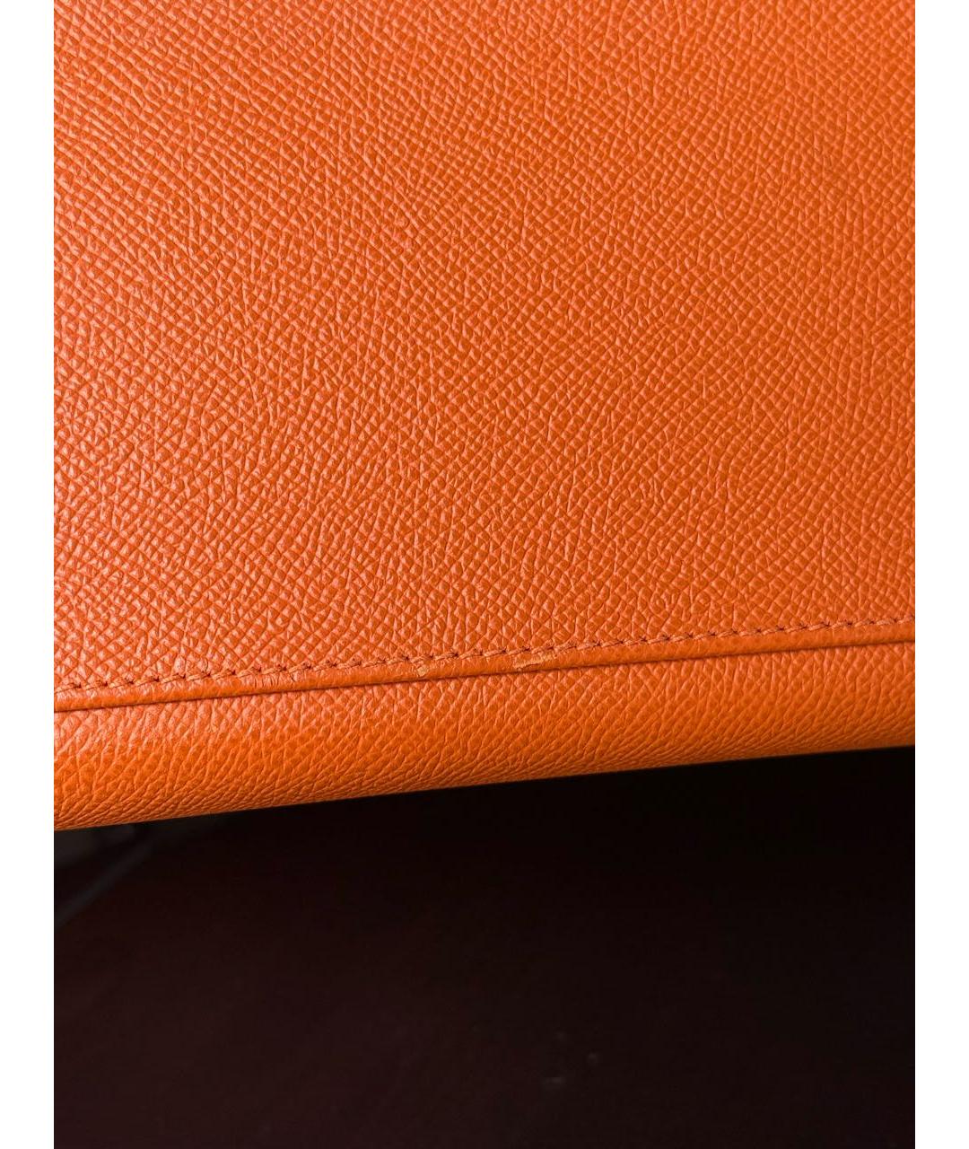 HERMES Оранжевая кожаная сумка тоут, фото 4