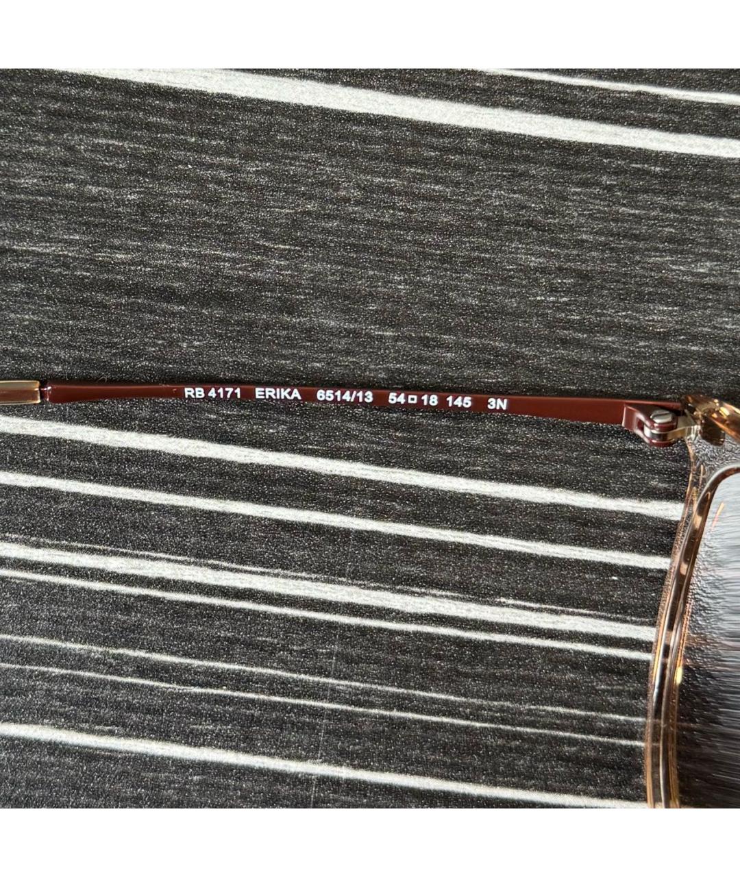 RAY BAN Коричневые пластиковые солнцезащитные очки, фото 4