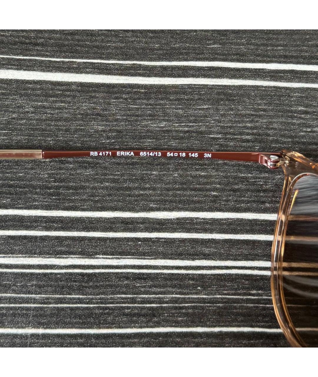 RAY BAN Коричневые пластиковые солнцезащитные очки, фото 4