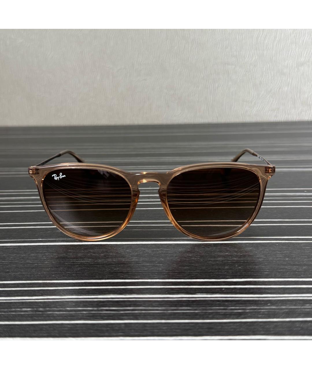 RAY BAN Коричневые пластиковые солнцезащитные очки, фото 6