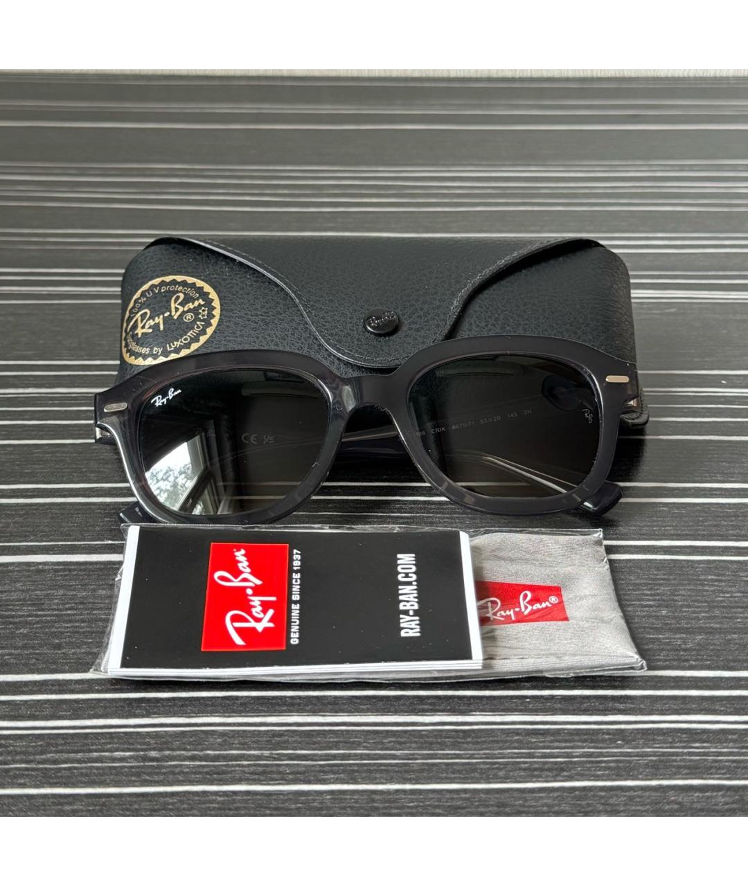 RAY BAN Серые пластиковые солнцезащитные очки, фото 4