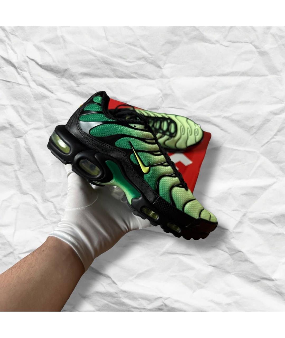 NIKE Зеленые кожаные низкие кроссовки / кеды, фото 9