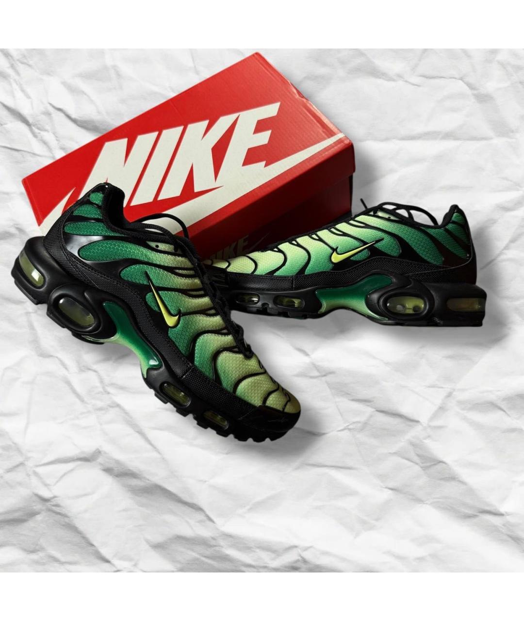 NIKE Зеленые кожаные низкие кроссовки / кеды, фото 7