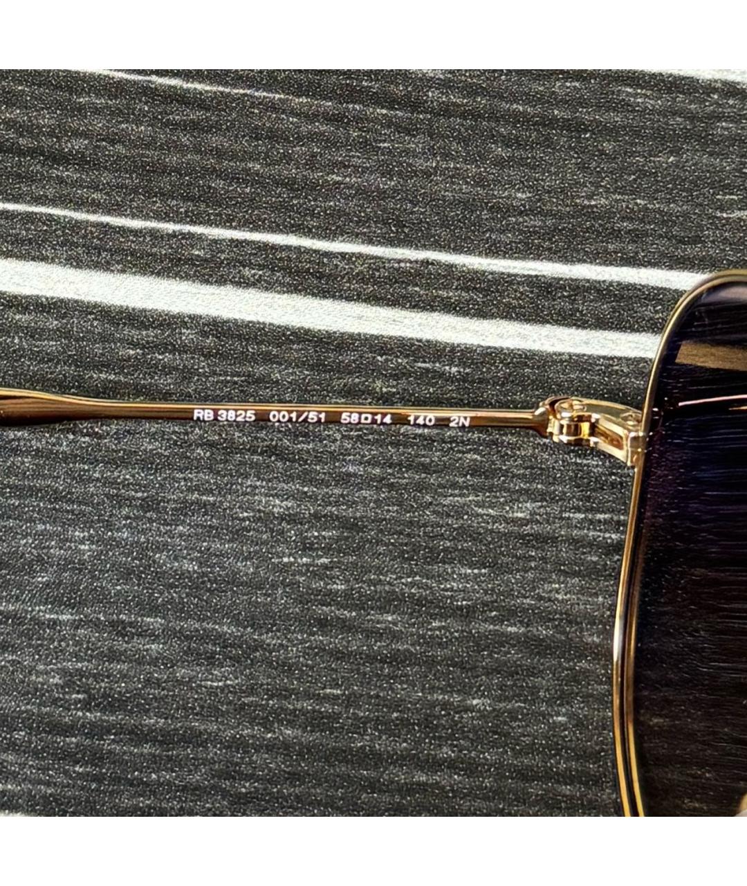 RAY BAN Золотые металлические солнцезащитные очки, фото 3