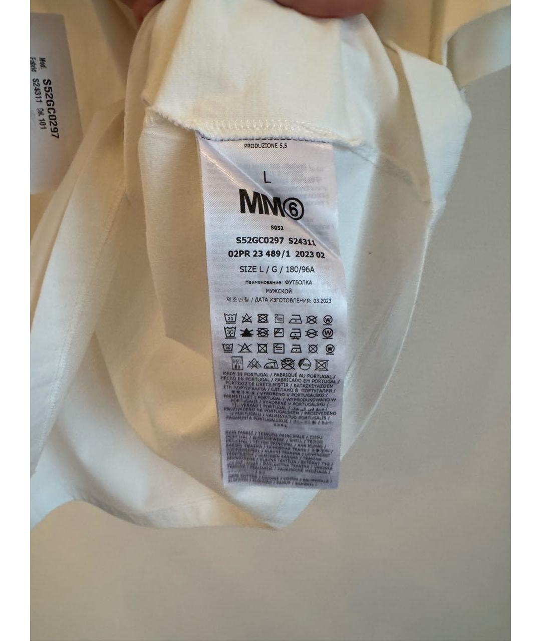 MM6 MAISON MARGIELA Белая хлопковая футболка, фото 3