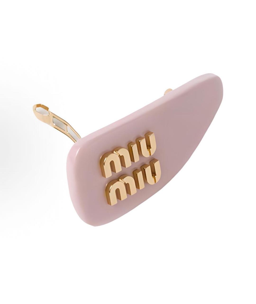MIU MIU Розовая заколка, фото 2