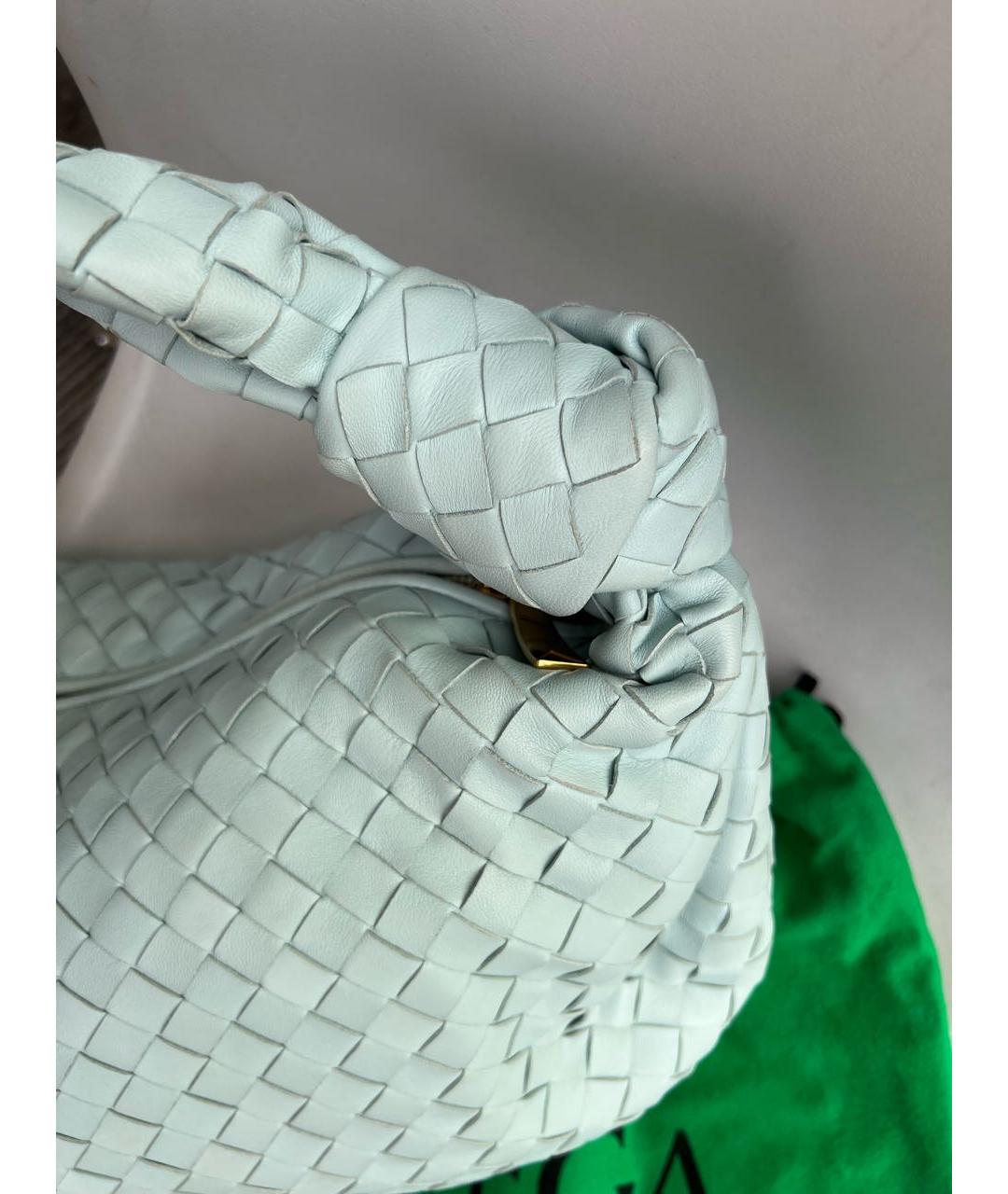 BOTTEGA VENETA Голубая кожаная сумка с короткими ручками, фото 7