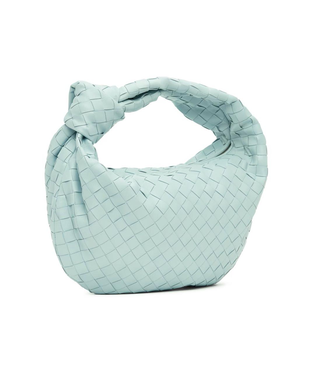 BOTTEGA VENETA Голубая кожаная сумка с короткими ручками, фото 1