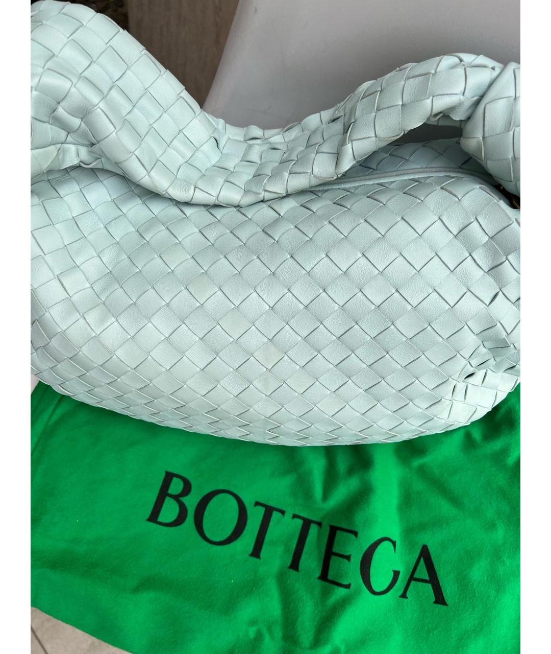 BOTTEGA VENETA Голубая кожаная сумка с короткими ручками, фото 6