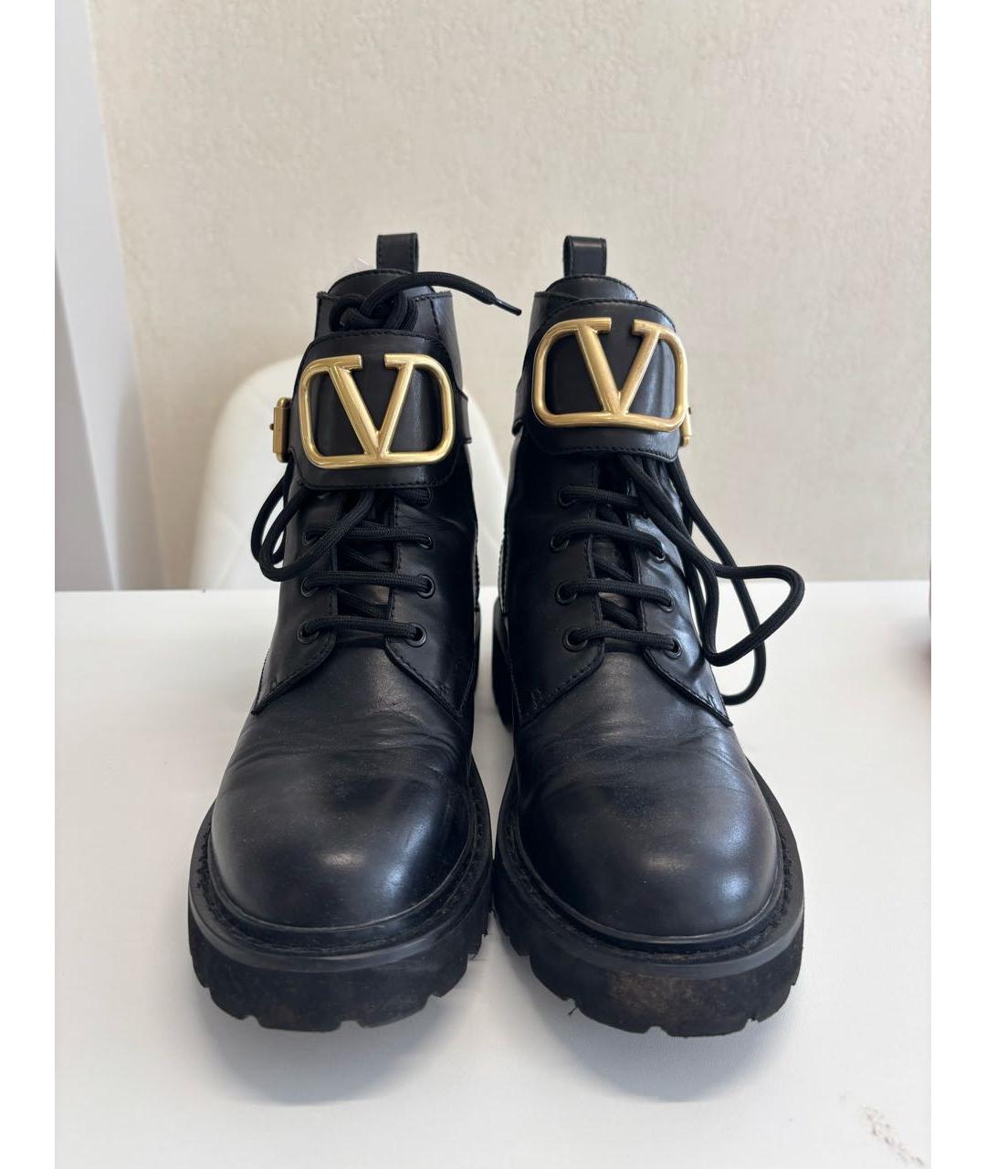 VALENTINO Черные кожаные ботинки, фото 2