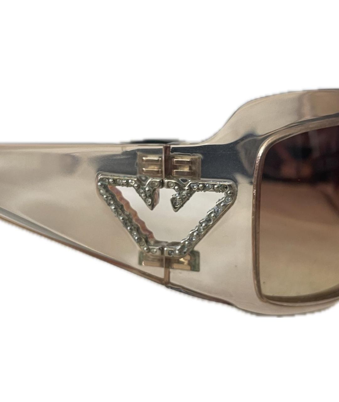 EMPORIO ARMANI Бежевые пластиковые солнцезащитные очки, фото 3