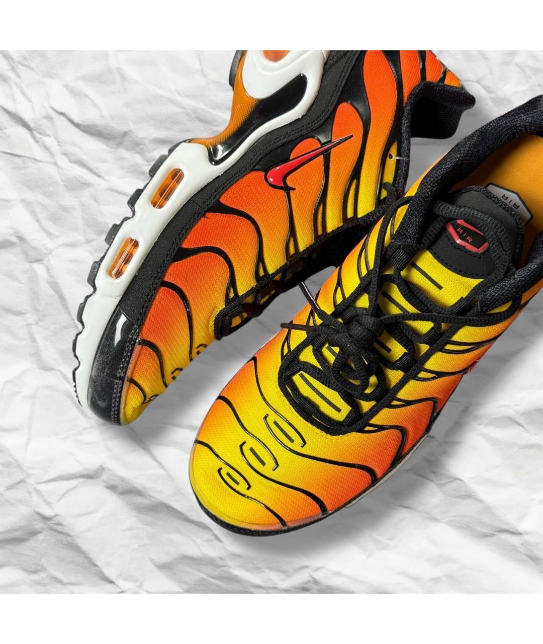 NIKE Оранжевое кожаные низкие кроссовки / кеды, фото 6