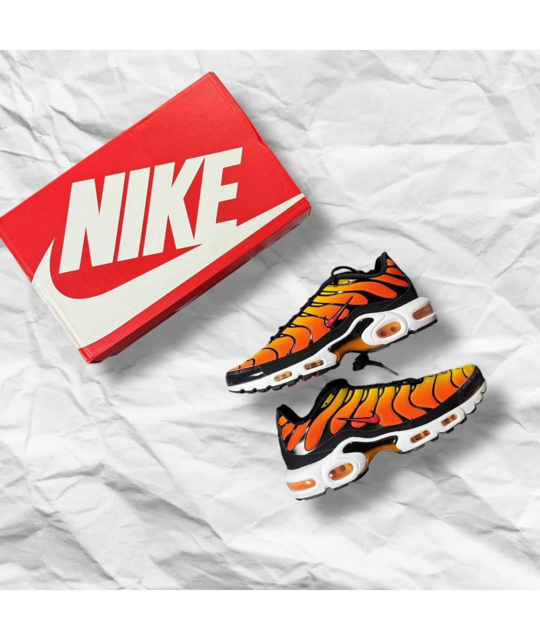 NIKE Оранжевое кожаные низкие кроссовки / кеды, фото 2