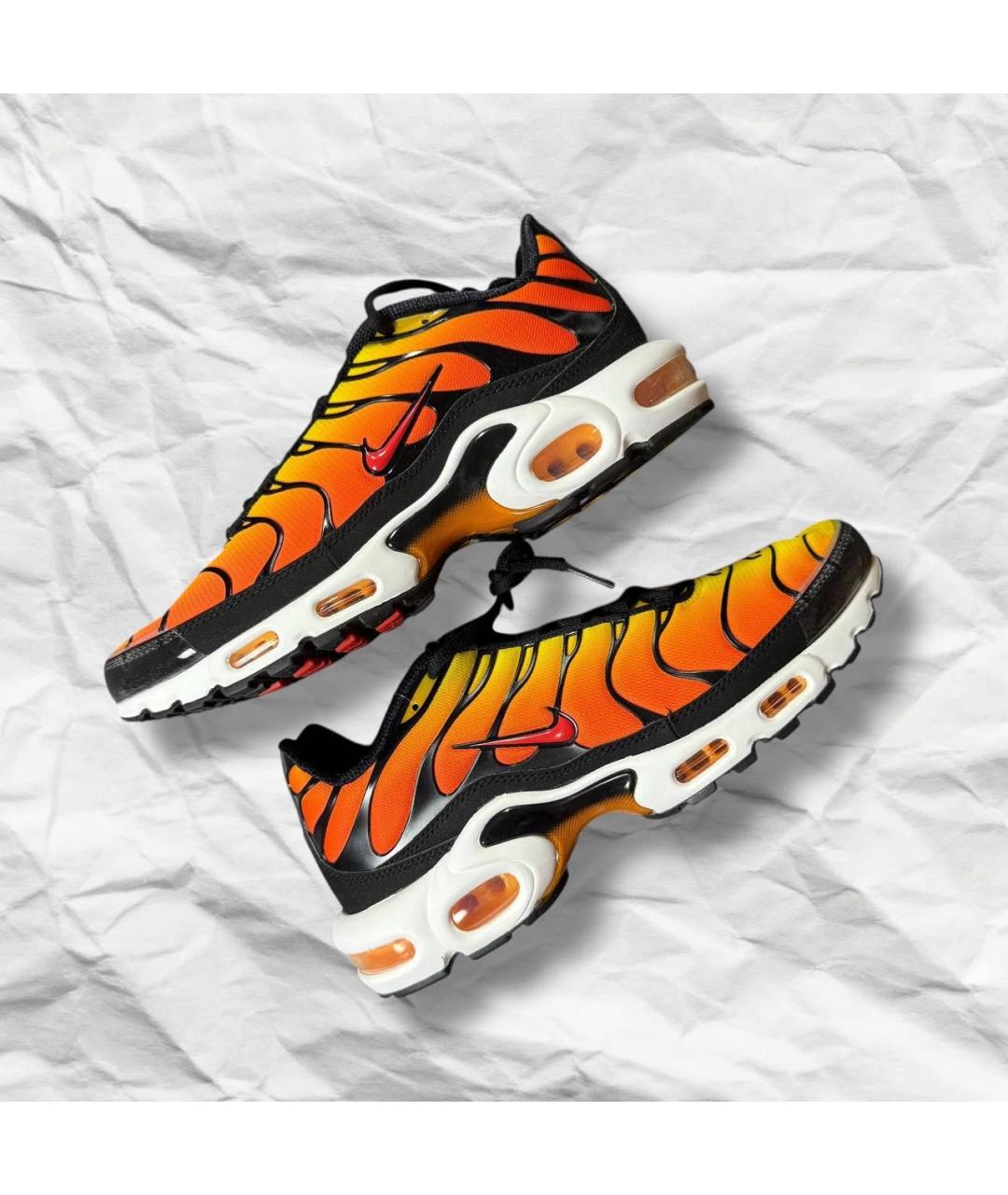 NIKE Оранжевое кожаные низкие кроссовки / кеды, фото 3