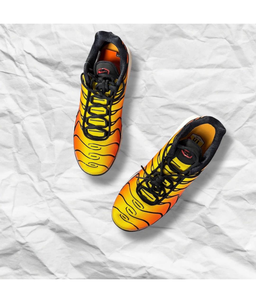 NIKE Оранжевое кожаные низкие кроссовки / кеды, фото 7