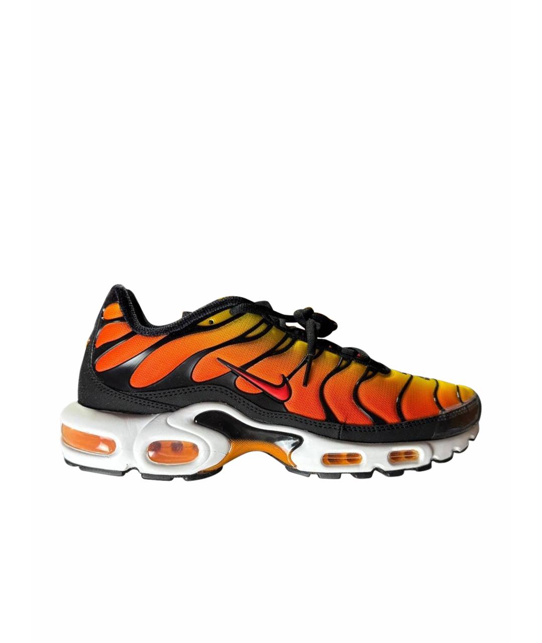 NIKE Оранжевое кожаные низкие кроссовки / кеды, фото 1