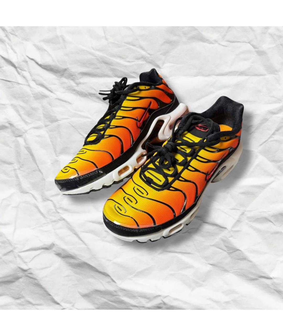 NIKE Оранжевое кожаные низкие кроссовки / кеды, фото 4