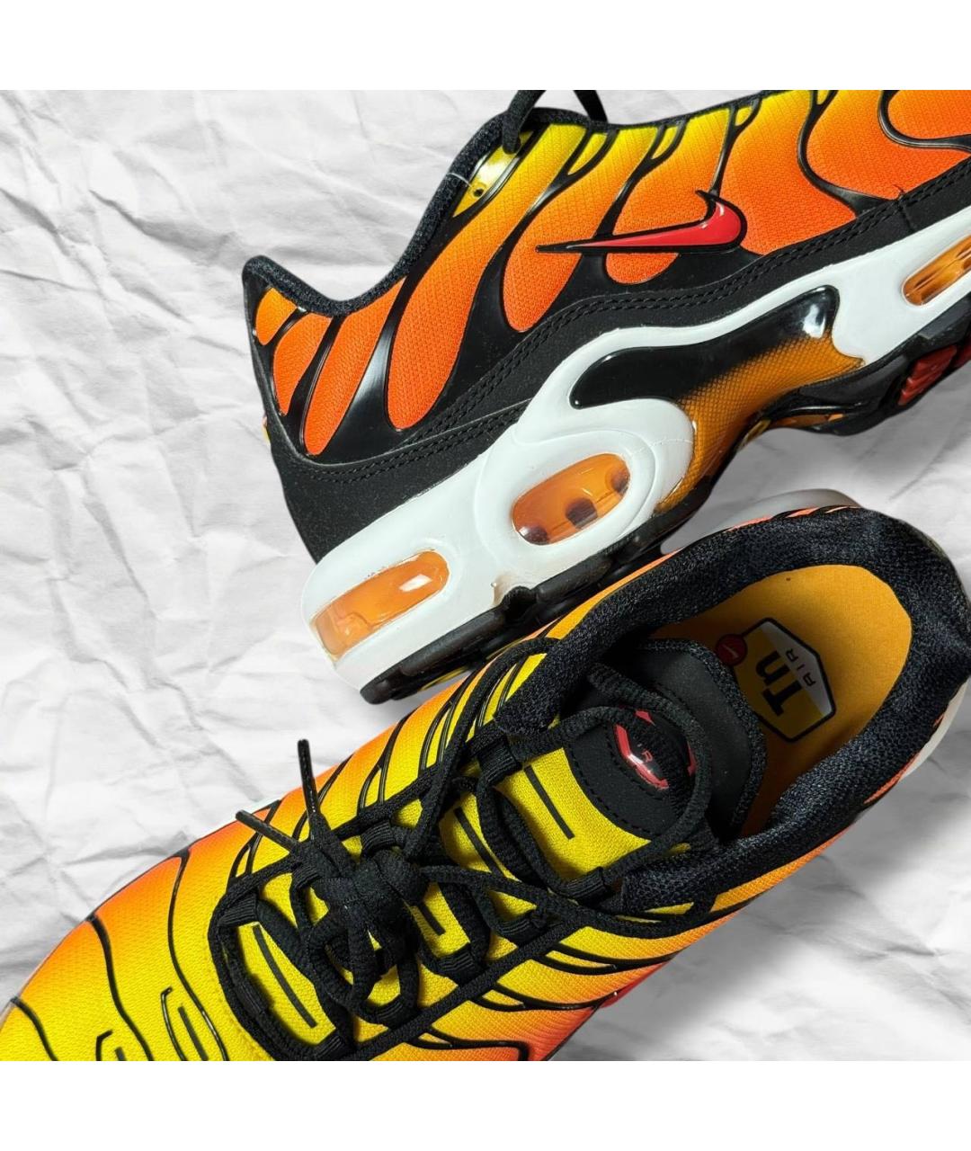 NIKE Оранжевое кожаные низкие кроссовки / кеды, фото 5