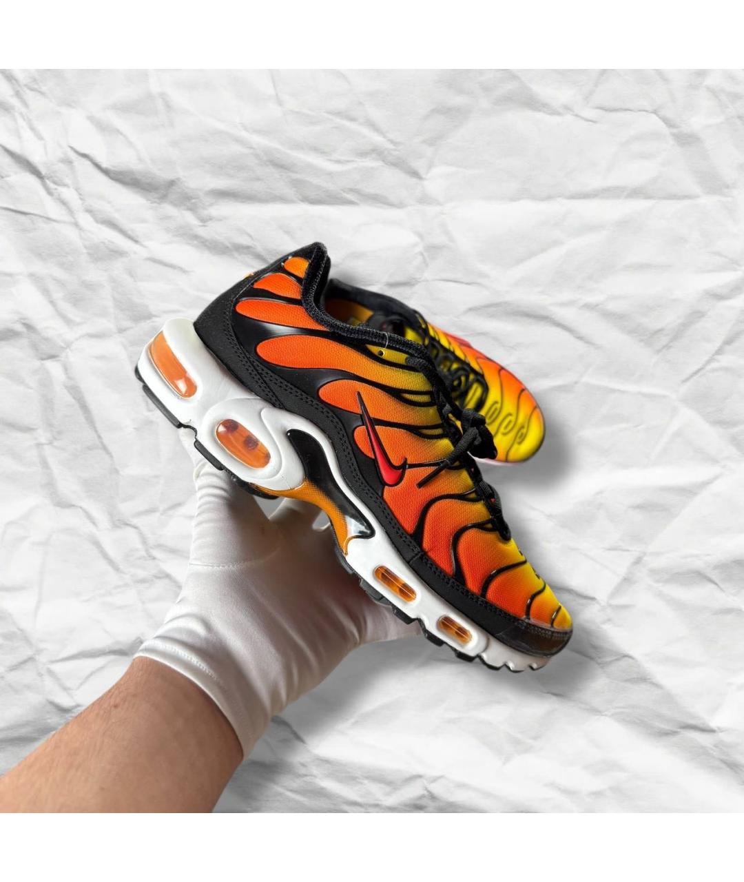 NIKE Оранжевое кожаные низкие кроссовки / кеды, фото 9