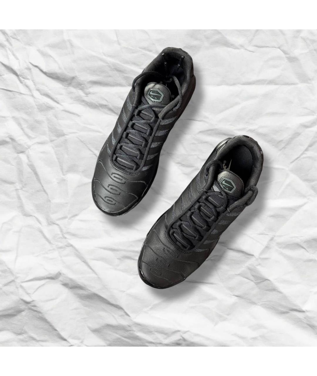 NIKE Черные кожаные низкие кроссовки / кеды, фото 6