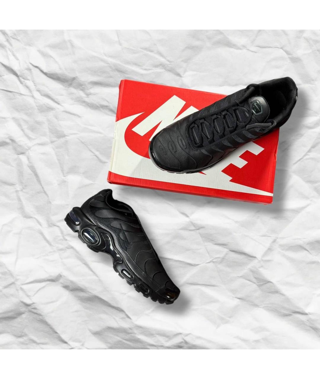 NIKE Черные кожаные низкие кроссовки / кеды, фото 2