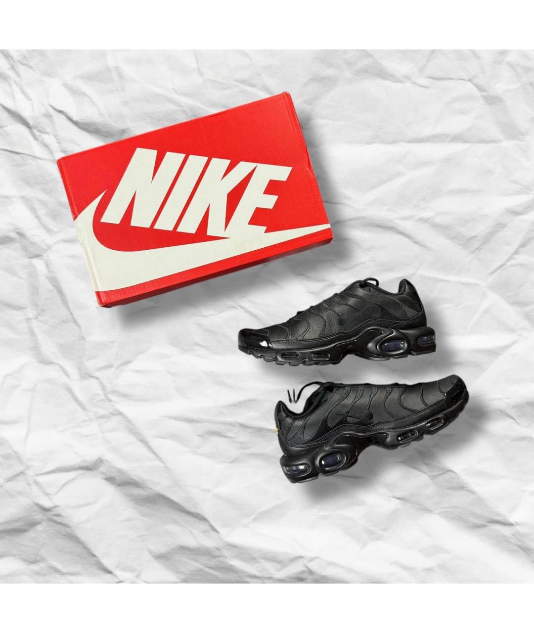 NIKE Черные кожаные низкие кроссовки / кеды, фото 3