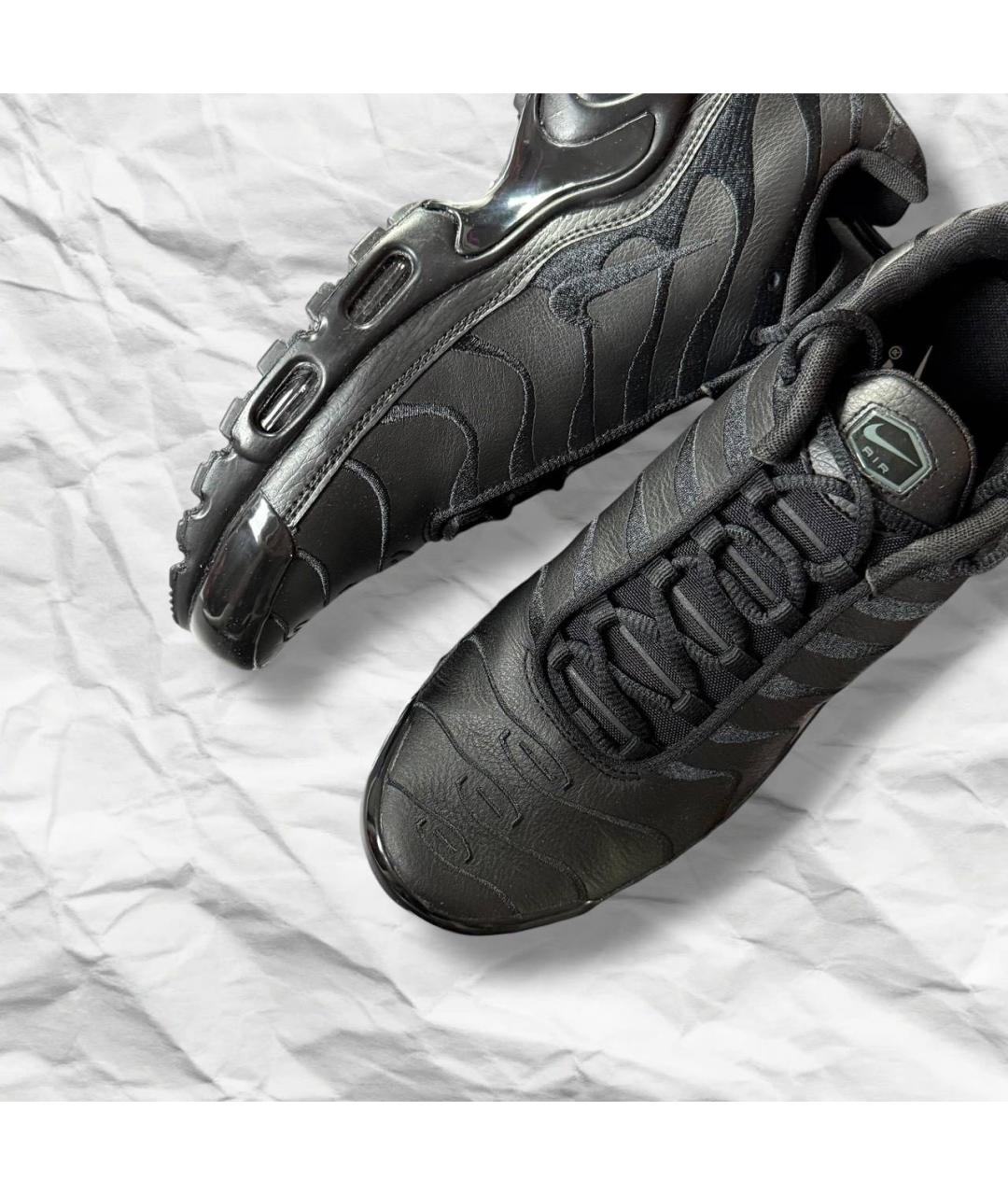 NIKE Черные кожаные низкие кроссовки / кеды, фото 7