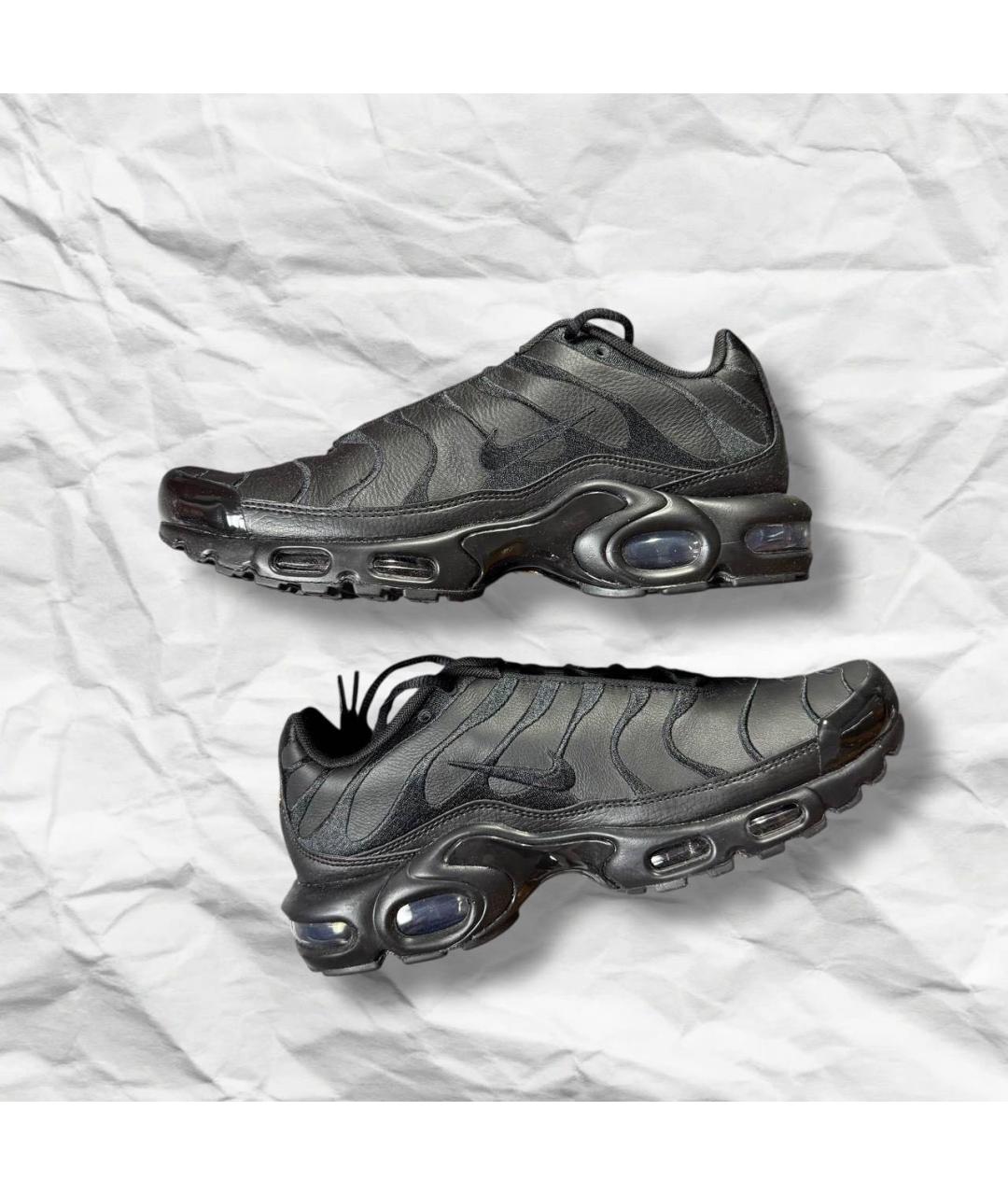 NIKE Черные кожаные низкие кроссовки / кеды, фото 4