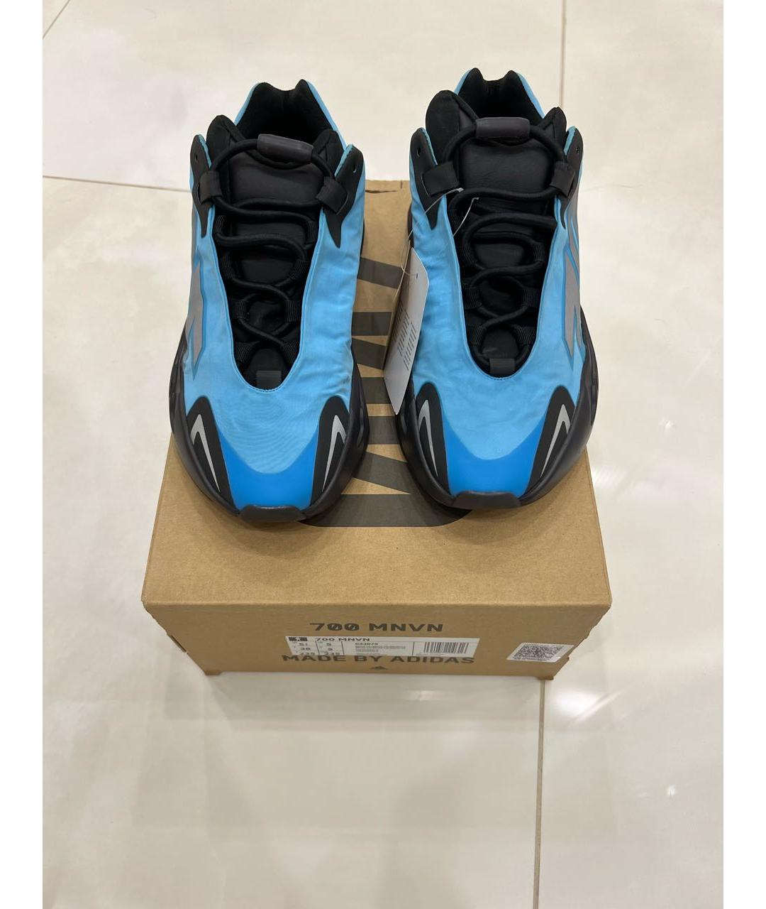 ADIDAS YEEZY Голубые неопреновые кроссовки, фото 2