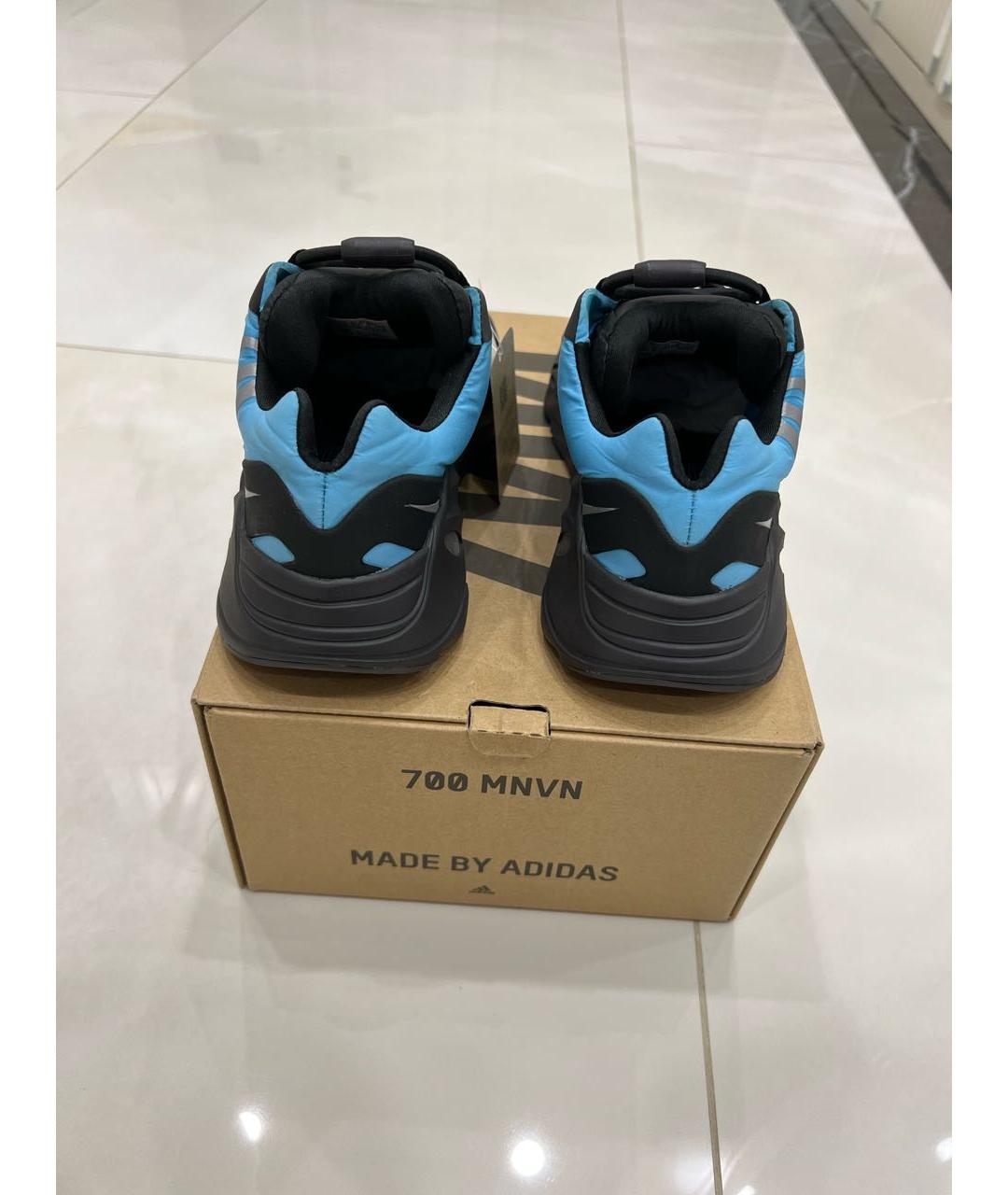ADIDAS YEEZY Голубые неопреновые кроссовки, фото 4