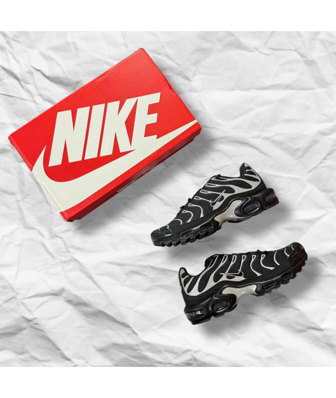 NIKE Черные кожаные низкие кроссовки / кеды, фото 3