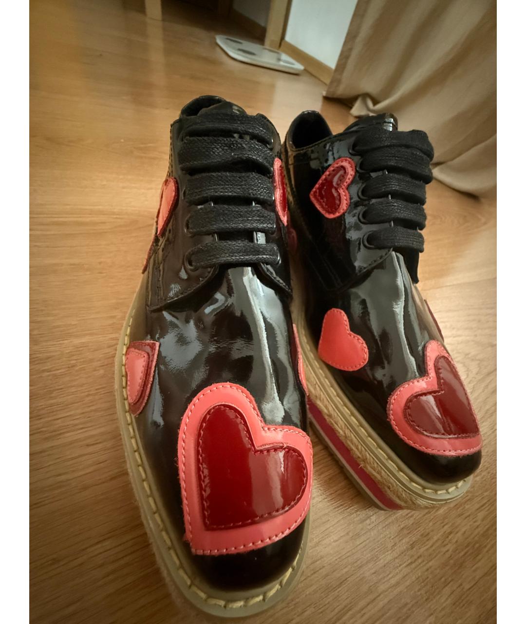 PRADA Черные брогги и оксфорды из лакированной кожи, фото 2