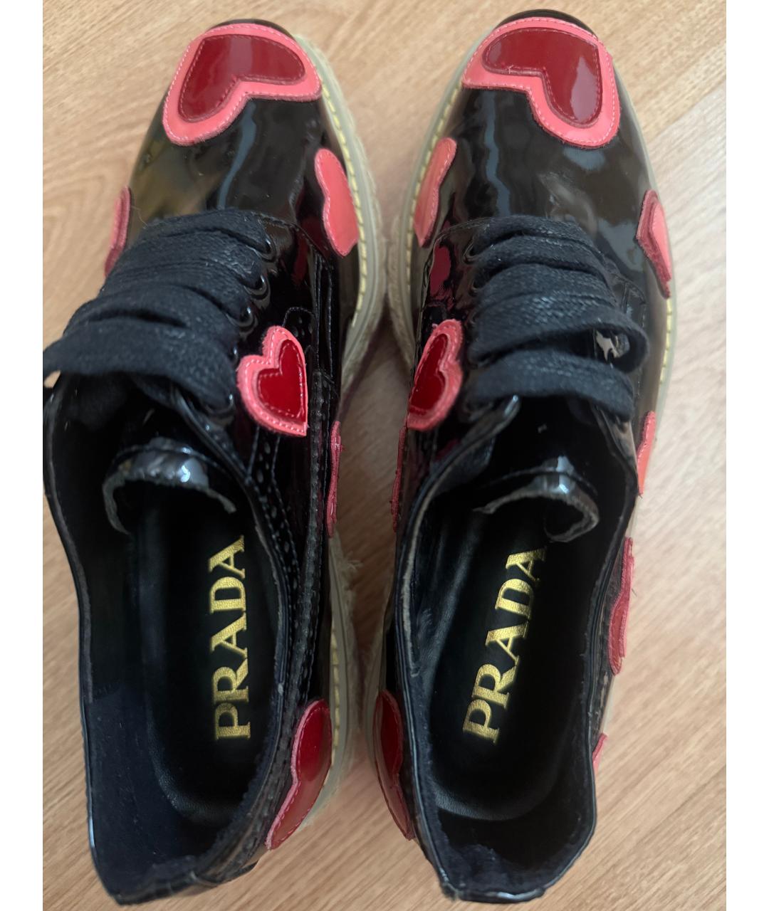 PRADA Черные брогги и оксфорды из лакированной кожи, фото 3