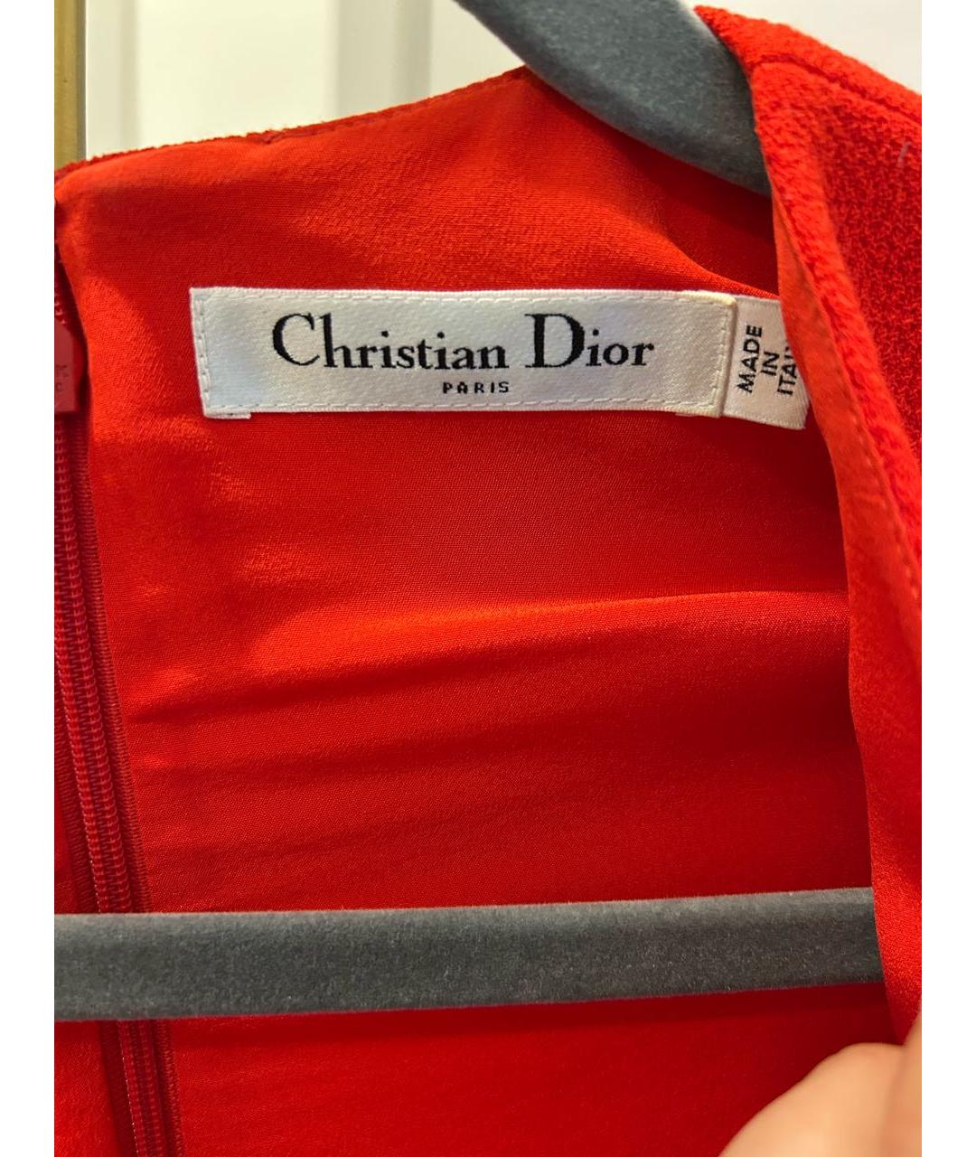 CHRISTIAN DIOR Красное шерстяное повседневное платье, фото 4