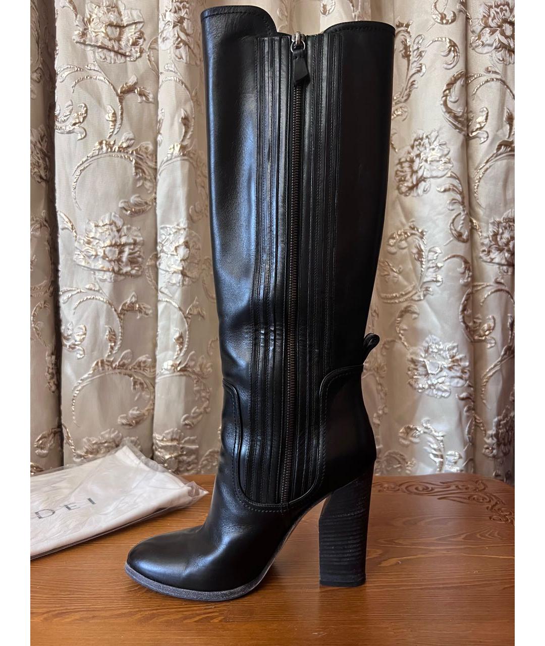 CASADEI Черные кожаные сапоги, фото 2