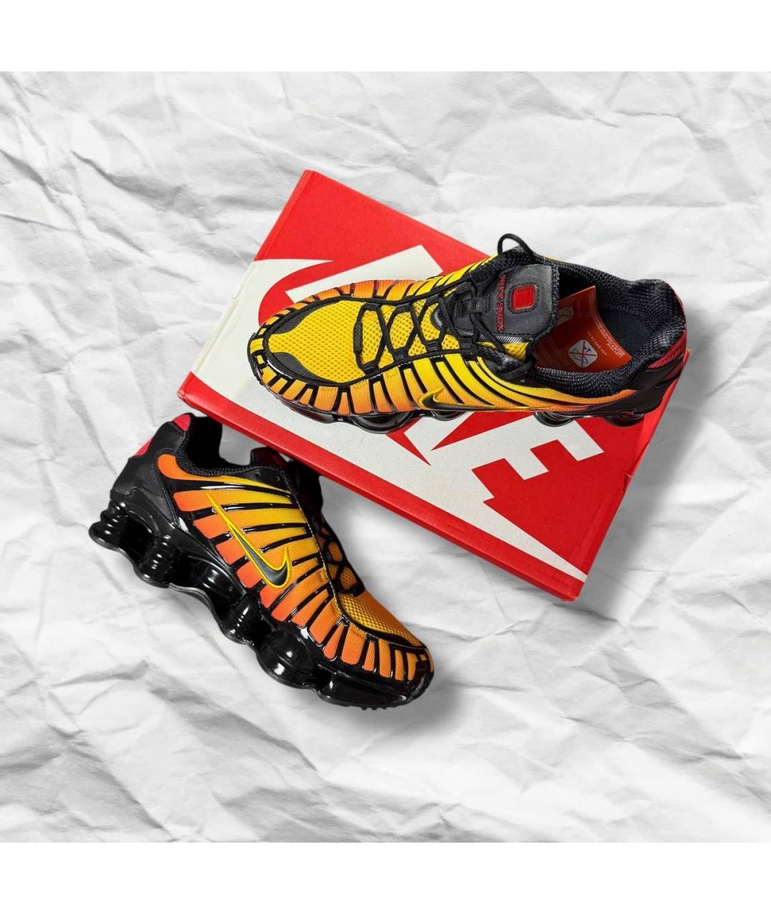 NIKE Оранжевое кожаные низкие кроссовки / кеды, фото 2