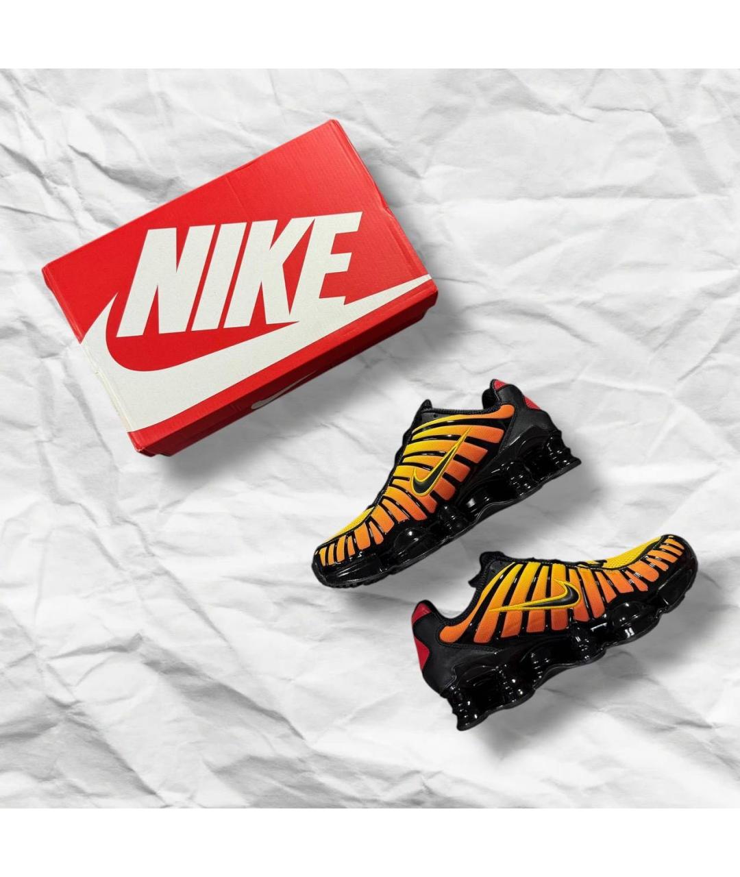 NIKE Оранжевое кожаные низкие кроссовки / кеды, фото 6