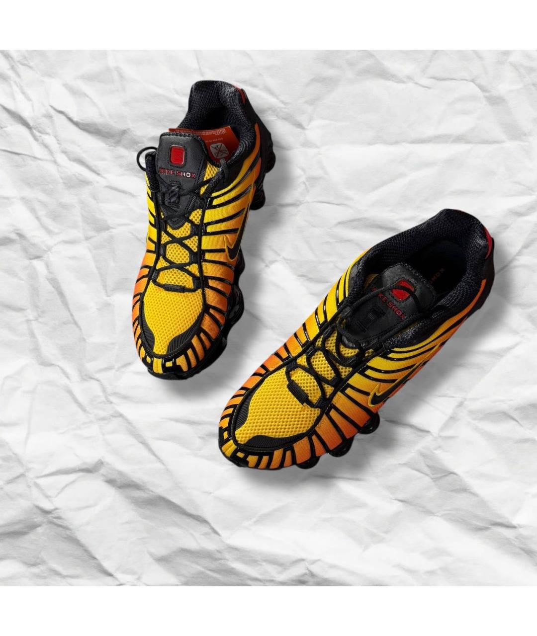 NIKE Оранжевое кожаные низкие кроссовки / кеды, фото 5
