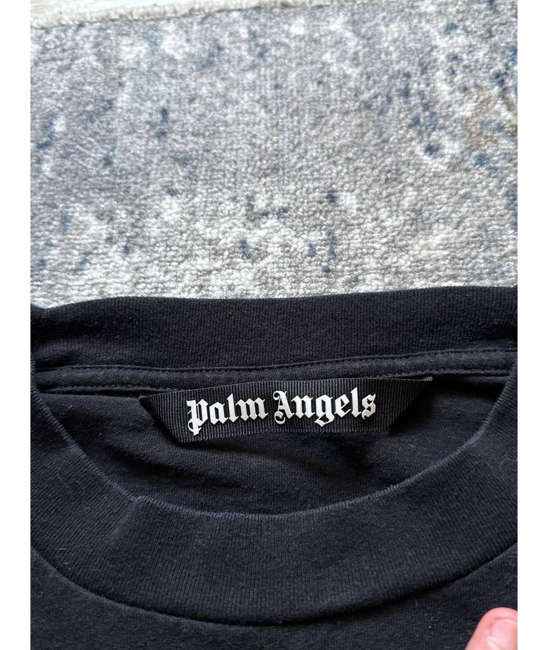 PALM ANGELS Черная хлопковая футболка, фото 3
