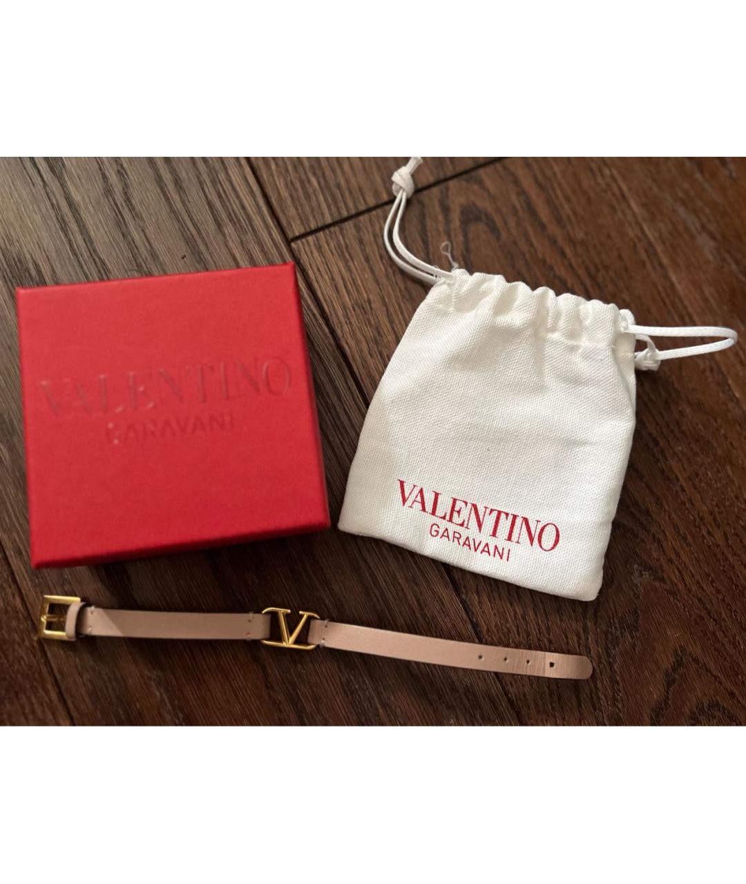 VALENTINO Бежевый кожаный браслет, фото 2