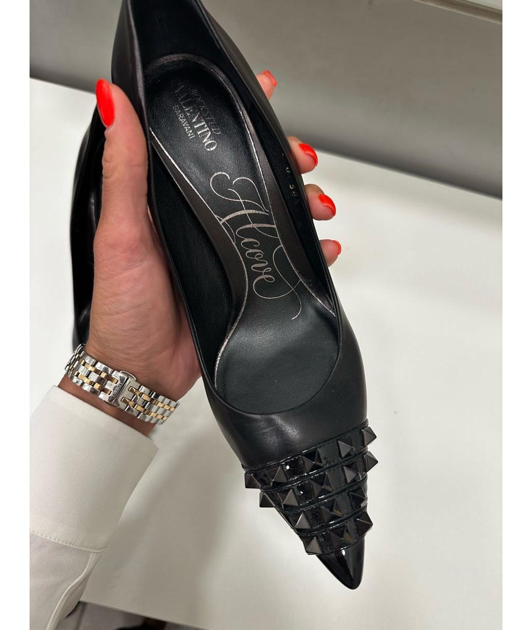 VALENTINO Черные кожаные туфли, фото 4